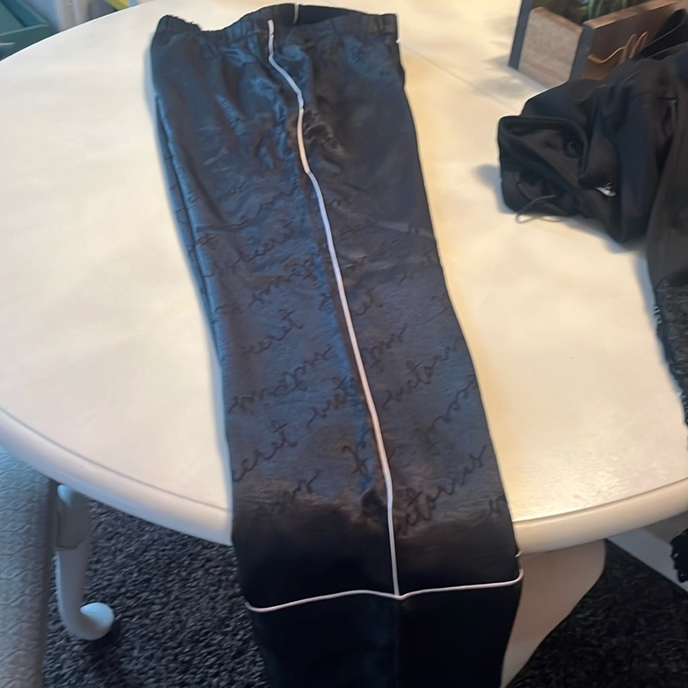 Victoria Secret Black Satin Pajama Bottoms size xs